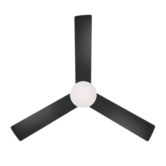 Alta Vista 52-Inch Three-Blade Indoor Alexa Enabled Smart WiFi Ceiling Fan, Matte Black Finish with Dimmable LED Light Fixture, Remote Control Included