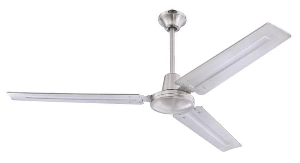 Jax Industrial-Style 56-Inch Three-Blade Indoor Ceiling Fan, Brushed Nickel Finish, Wall Control Included